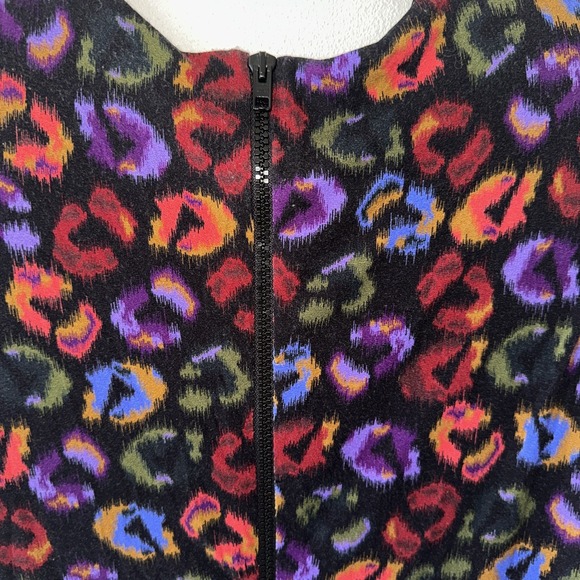 FARM Rio‎ Leopard Print Jersey Sheath Dress in Black Ikat-Dyed Size S - Picture 8 of 12